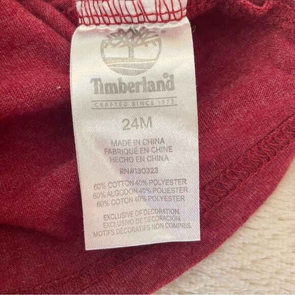 Timberland red short sleeve Tee Shirt size 24 months - Picture 6 of 6